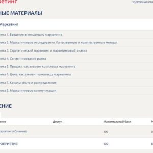 Маркетинг Синергия тест с ответами 80/100 баллов