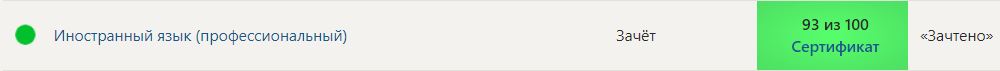 Иностранный язык (профессиональный) тест Синергия зачтено